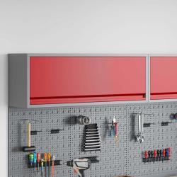 Armoire &agrave; outils avec stockage Rouge et Gris 100 x 25 x 35 cm