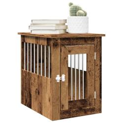 Meuble de cage chien vieux bois 45x62x59 cm bois d'ing&eacute;nierie