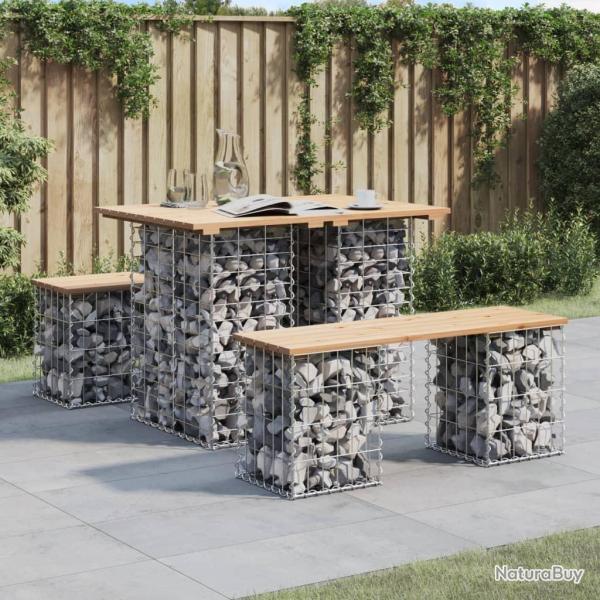 Table de jardin Gabion Design 100x70x72 cm Bois massif Pin