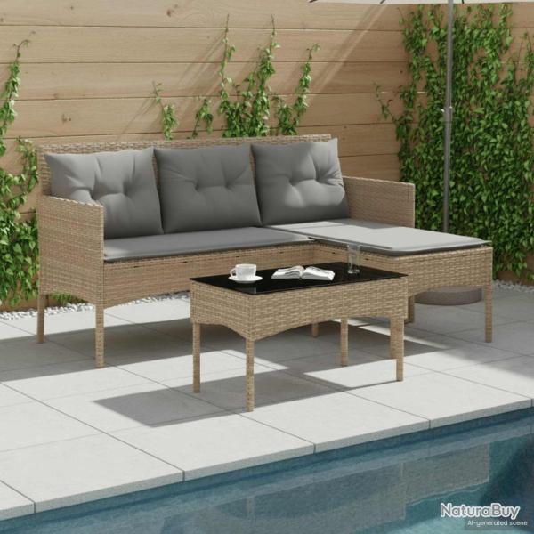Ensemble de canap� de jardin avec coussin 2 pcs polyrotin