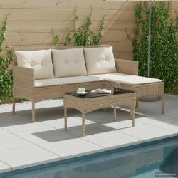 Ensemble de canap&eacute; de jardin avec coussin 2 pcs polyrotin