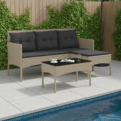 Ensemble de canap&eacute; de jardin avec coussin 2 pcs polyrotin