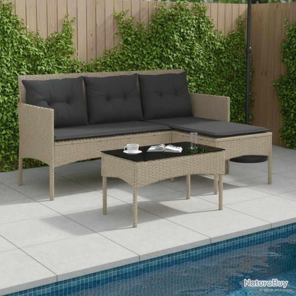 Ensemble de canap� de jardin avec coussin 2 pcs polyrotin