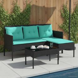 Ensemble de canap&eacute; de jardin avec coussin 2 pcs polyrotin