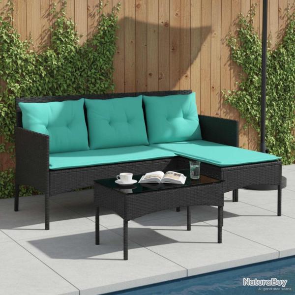 Ensemble de canap� de jardin avec coussin 2 pcs polyrotin