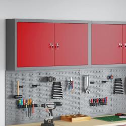 Armoire &agrave; outils avec &eacute;tag&egrave;re Rouge et Gris 100 x 20 x 55 cm
