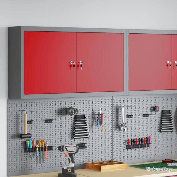Armoire � outils avec �tag�re Rouge et Gris 100 x 20 x 55 cm