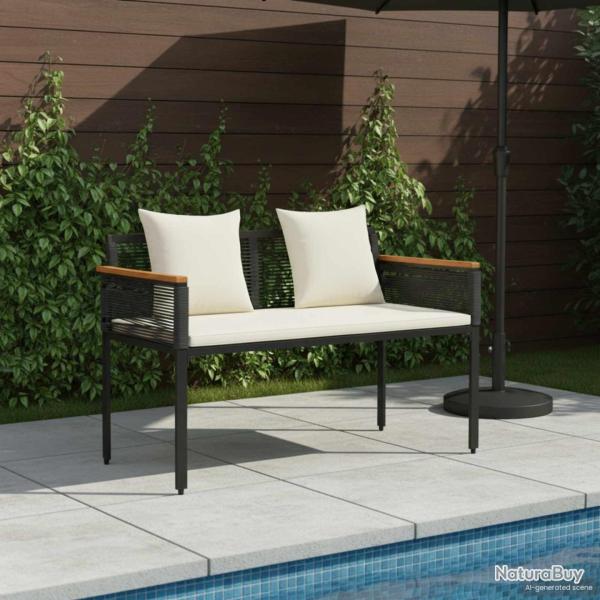 Banc ext�rieur Noir et blanc cr�me 117 x 54 x 74.5 cm polyrotin