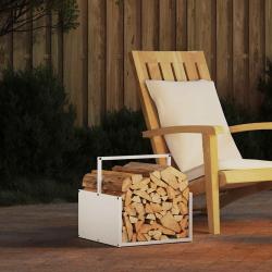 Portant de bois chauffage blanc 40x40x40 cm