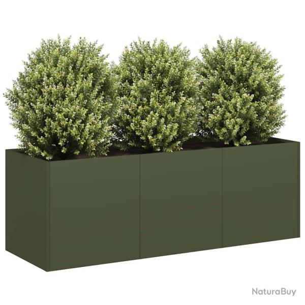 Jardini�re vert olive 120x40x40 cm acier lamin� � froid