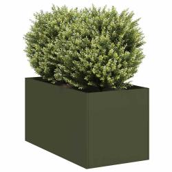 Jardini&egrave;re vert olive 40x80x40 cm acier lamin&eacute; &agrave; froid