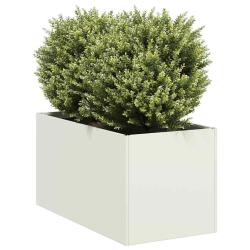 Jardini&egrave;re blanc 40x80x40 cm acier lamin&eacute; &agrave; froid