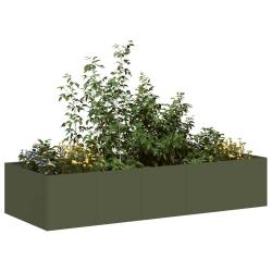 Jardini&egrave;re vert olive 200x80x40 cm acier