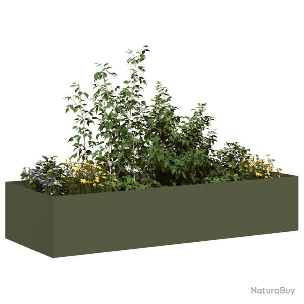 Jardini�re vert olive 200x80x40 cm acier