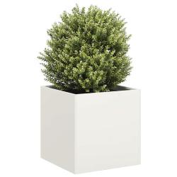 Jardini&egrave;re blanc 40x40x40 cm acier lamin&eacute; &agrave; froid