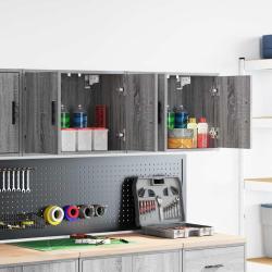 Armoires murales de garage 2 pcs sonoma gris bois d'ing&eacute;nierie