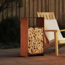 &Eacute;tag&egrave;re &agrave; bois 40x30x80 cm acier r&eacute;sistant aux intemp&eacute;ries