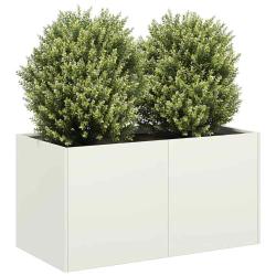 Jardini&egrave;re blanc 80x40x40 cm acier lamin&eacute; &agrave; froid