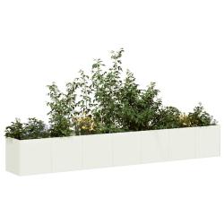 Jardini&egrave;re blanc 280x40x40 cm acier lamin&eacute; &agrave; froid