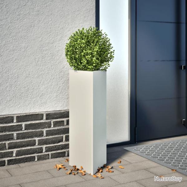 Jardini�re blanc triangulaire 30x26x75 cm acier