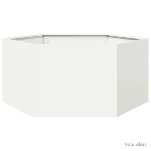 Jardini�re blanc hexagone 104x90x45 cm acier