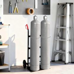 Chariot &agrave; main Noir et Rouge 63 x 43,5 x 110 cm Acier