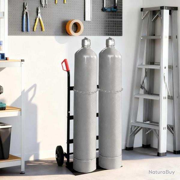 Chariot � main Noir et Rouge 63 x 43,5 x 110 cm Acier