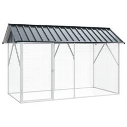 Cage pour oiseaux Anthracite 227 x 112 x 141 cm Acier galvanis&eacute;