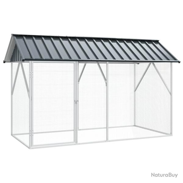 Cage pour oiseaux Anthracite 227 x 112 x 141 cm Acier galvanis�