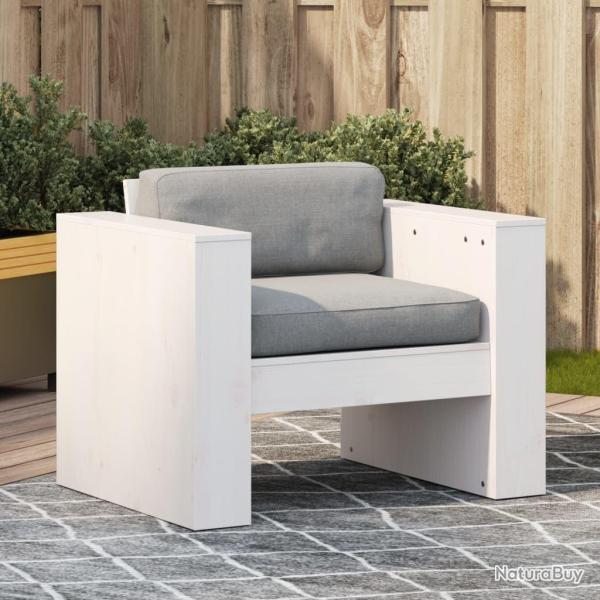 Canap� de jardin blanc 79x60x62 cm bois de pin massif