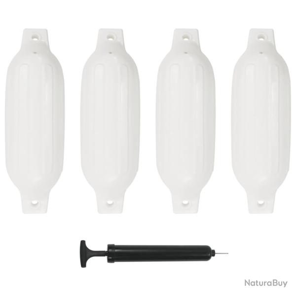 Pare-choc de bateau 4 pcs blanc 41x11,5 cm PVC