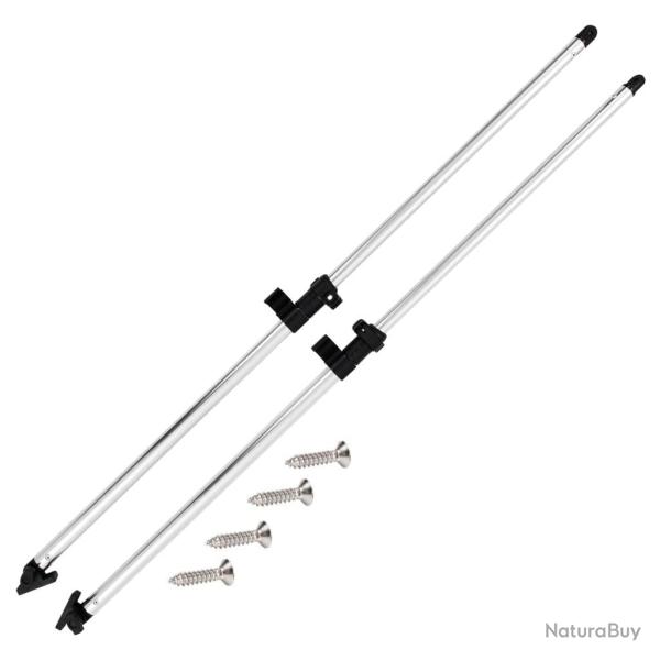 Poteaux de soutien de dessus Bimini 2 pcs Aluminium