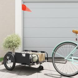 Remorque de v&eacute;lo noir tissu oxford et fer