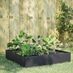 Lit sur&eacute;lev&eacute; de jardin anthracite 100x100x33,5 cm acier