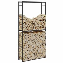 Portant de bois de chauffage noir 100x30x209 cm acier