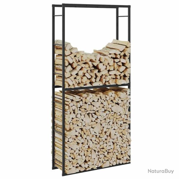 Portant de bois de chauffage noir 100x30x209 cm acier