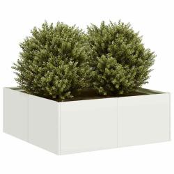 Jardini&egrave;re blanc 80x80x30 cm acier