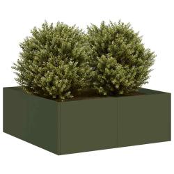 Jardini&egrave;re vert olive 80x80x30 cm acier