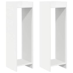 Support de Plante avec &eacute;tag&egrave;re 2 pcs Blanc 30 x 30 x 100 cm