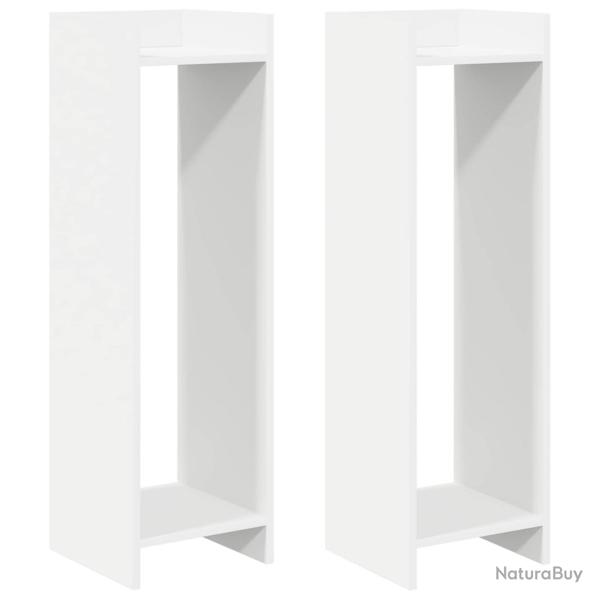 Support de Plante avec �tag�re 2 pcs Blanc 30 x 30 x 100 cm