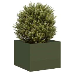 Jardini&egrave;re vert olive 40x40x30 cm acier