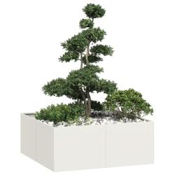 Jardini&egrave;re blanc 100x100x40 cm acier