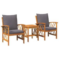 Ensemble de canap&eacute; de jardin avec coussin 3 pcs Huile Naturelle