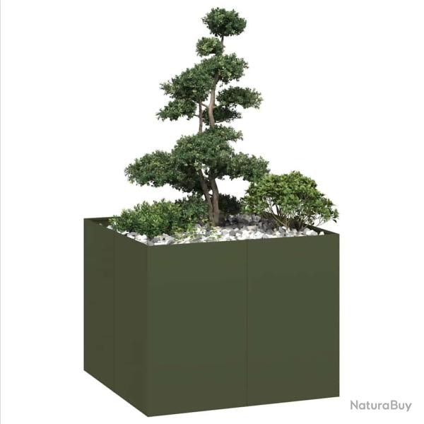 Jardini�re vert olive 100x100x80 cm acier