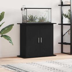 Support d'aquarium Ch&ecirc;ne noir 81x36x73 cm Bois d'ing&eacute;nierie