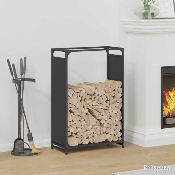 Portant de bois chauffage noir 60x28x90 cm acier lamin� � froid
