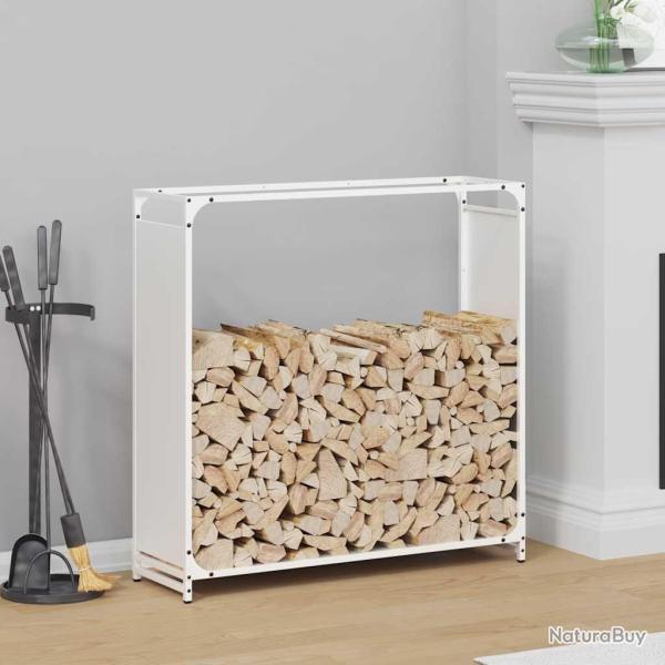 Portant de bois chauffage blanc 90x28x90 cm