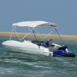 Toit bimini &agrave; 4 arceaux parois lat&eacute;rales 243x(185-198)x137 cm