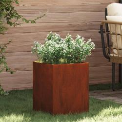 Cache-pot de jardin Acier patin&eacute; 32 x 32 x 40 cm Acier patin&eacute;