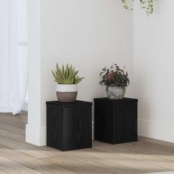 Support de Plante 2 pcs Ch&ecirc;ne noir 15 x 15 x 20 cm